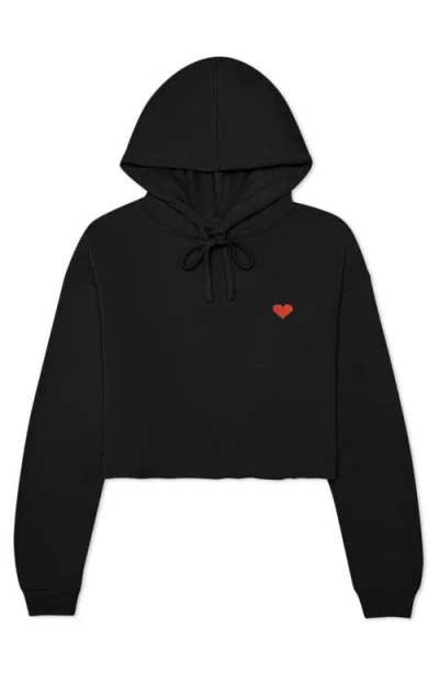 DALIX DALIX PIXEL HEART CROPPED HOODIE