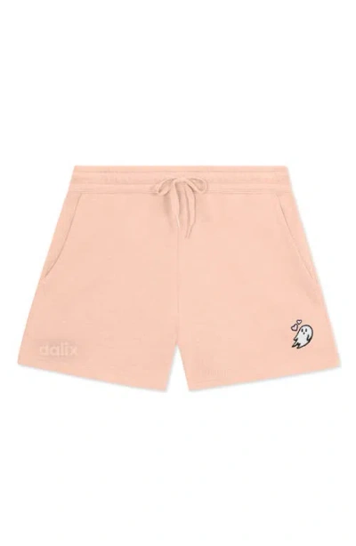DALIX DALIX WOMENS HEARTLY GHOST MIDWEIGHT WASHED FLEECE SHORTS