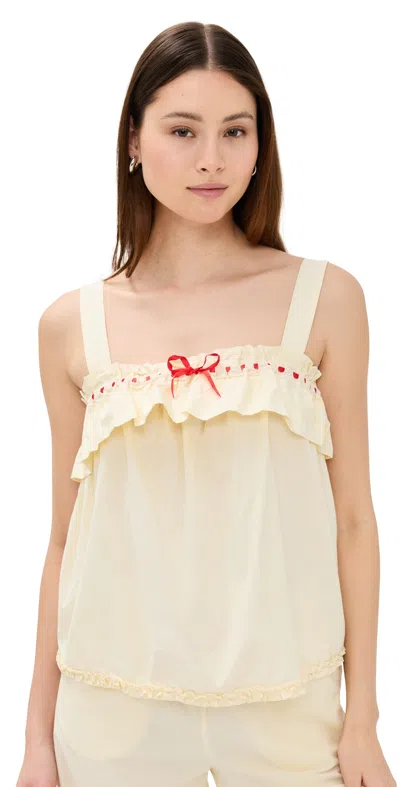 DAMSON MADDER TULA WIDE STRAP SMOCK CAMI BUTTER/RED
