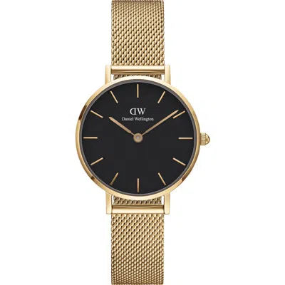 DANIEL WELLINGTON DANIEL WELLINGTON PETITE EVERGOLD MESH STRAP WATCH, 28MM