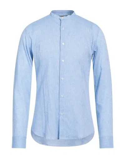DANIELE ALESSANDRINI HOMME DANIELE ALESSANDRINI HOMME MAN SHIRT SKY BLUE SIZE 16 LINEN, COTTON