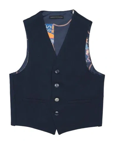 DANIELE ALESSANDRINI DANIELE ALESSANDRINI TODDLER BOY TAILORED VEST MIDNIGHT BLUE SIZE 7 POLYESTER, VISCOSE, ELASTANE