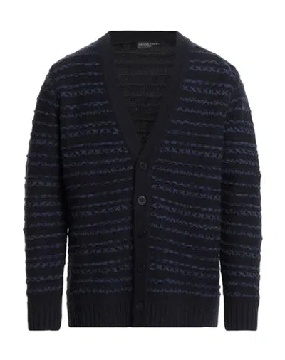 DANIELE FIESOLI DANIELE FIESOLI LAB MAN CARDIGAN MIDNIGHT BLUE SIZE M MERINO WOOL, POLYAMIDE, CASHMERE