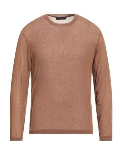 DANIELE FIESOLI DANIELE FIESOLI MAN SWEATER BROWN SIZE L VISCOSE, NYLON, CASHMERE, ELASTANE