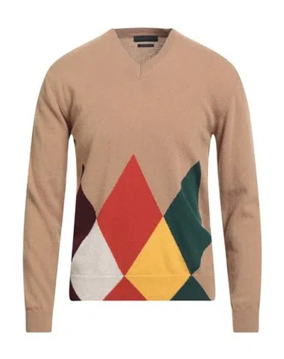 DANIELE FIESOLI DANIELE FIESOLI MAN SWEATER CAMEL SIZE L MERINO WOOL, CASHMERE