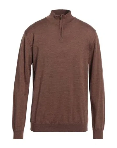 DANIELE FIESOLI DANIELE FIESOLI MAN TURTLENECK BROWN SIZE L MERINO WOOL