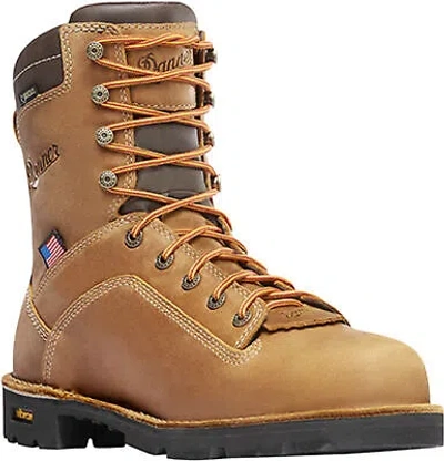 DANNER DANNER QUARRY USA DISTRESSED AT MENS BROWN LEATHER WORK BOOTS 17317