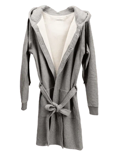 DAPPER BOI DAPPER BOI GREY MELANGE DB HOODIE ROBE