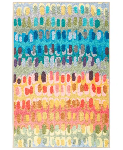 DASH AND ALBERT RUGS BY ANNIE SELKE PAINT CHIP MACHINE WASHABLE DA2048 3'X5' AREA RUG