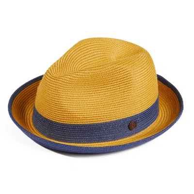 DASMARCA HATS MEN'S ORANGE DASMARCA FLORENCE YELLOW SUMMER TWO TONE CRUSHABLE HAT