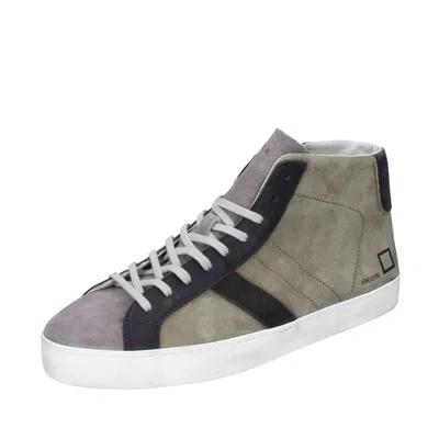 DATE HERREN SCHUHE DATE 42 EU SNEAKERS GRÜN WILDLEDER GRAU LEDER BG50-42