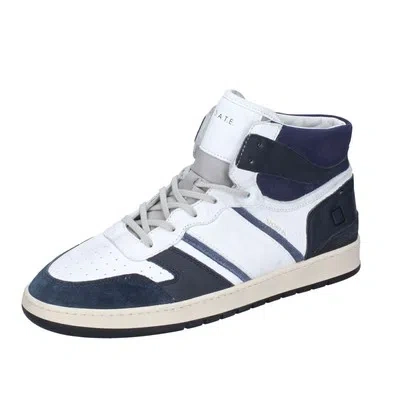 DATE HERREN SCHUHE DATE 42 EU SNEAKERS WEISS LEDER BLAU WILDLEDER BG147-42