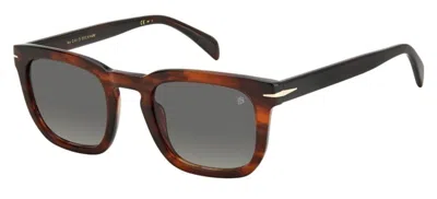 DAVID BECKHAM DAVID BECKHAM MEN'S SUNGLASSES DB 7076/S EX4/9O 50 - BROWN HORN FRAME, DARK GREY LENSES
