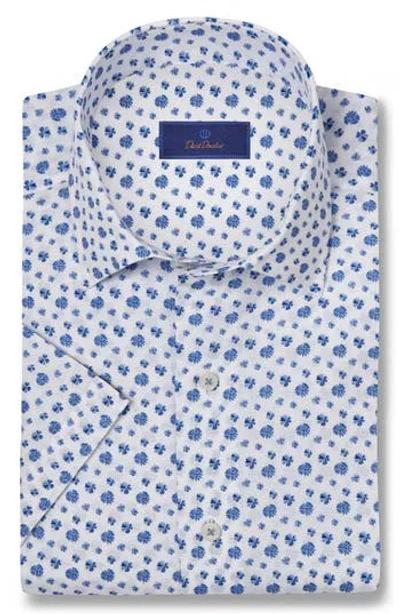 DAVID DONAHUE DAVID DONAHUE LINEN & COTTON SHORT SLEEVE SPORT SHIRT
