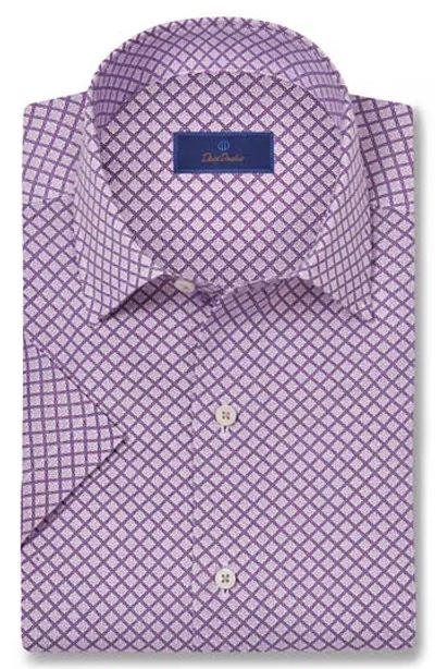 DAVID DONAHUE DAVID DONAHUE LINEN & COTTON SHORT SLEEVE SPORT SHIRT
