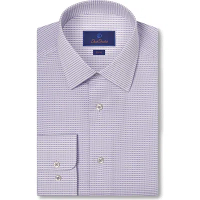 DAVID DONAHUE DAVID DONAHUE SLIM FIT NEAT BARREL CUFF COTTON DRESS SHIRT