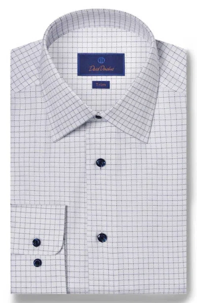 DAVID DONAHUE DAVID DONAHUE TRIM FIT CHECK COTTON DOBBY DRESS SHIRT