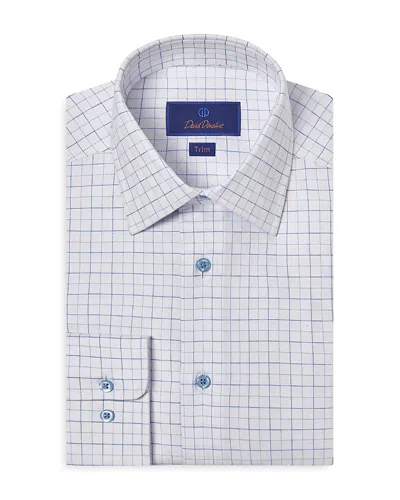DAVID DONAHUE TRIM FIT HERRINGBONE CHECK DRESS SHIRT