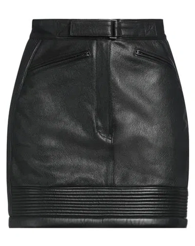 DAVID KOMA DAVID KOMA WOMAN MINI SKIRT BLACK SIZE 6 LAMBSKIN, VISCOSE, POLYAMIDE, ELASTANE