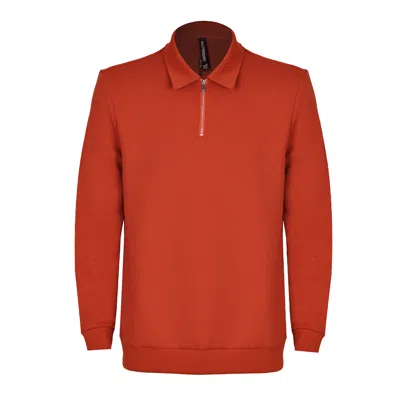 DAVID WEJ ENZO COTTON ZIP POLO – ORANGE