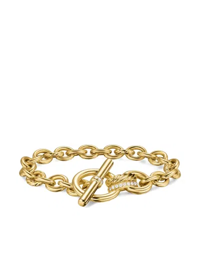 DAVID YURMAN 18K YELLOW GOLD DY MERCER® TOGGLE CHAIN DIAMOND BRACELET