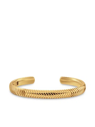 DAVID YURMAN 18KT YELLOW GOLD CHEVRON CUFF BRACELET (8MM)