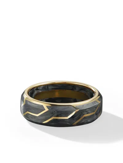 DAVID YURMAN 18KT YELLOW GOLD FORGED CARBON BAND RING (8.5MM)