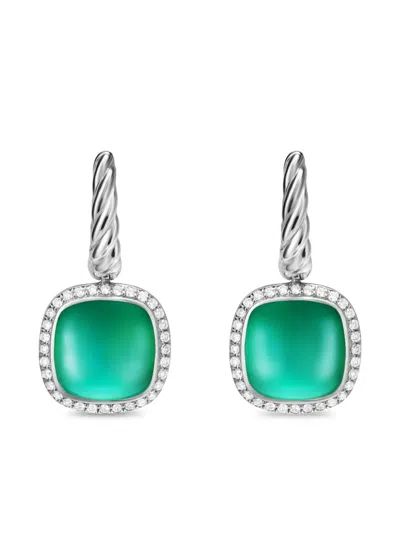 DAVID YURMAN STERLING SILVER ALBION DIAMOND DROP EARRINGS