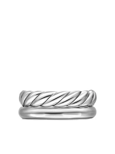 DAVID YURMAN STERLING SILVER DY MERCER® TWO ROW RING