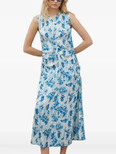 DAY BIRGER ET MIKKELSEN FLORAL GATHERED MIDI DRESS