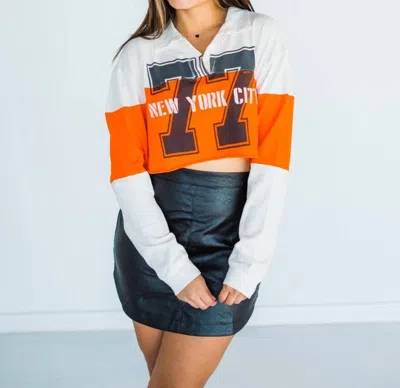 DAYDREAMER NEW YORK CITY 77 RUGBY POLO IN ORANGE/MULTI