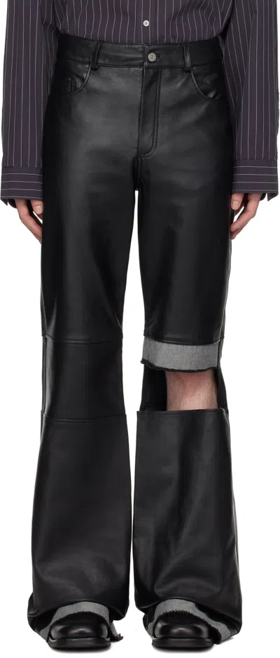 DEADWOOD BLACK SLACKER LEATHER PANTS