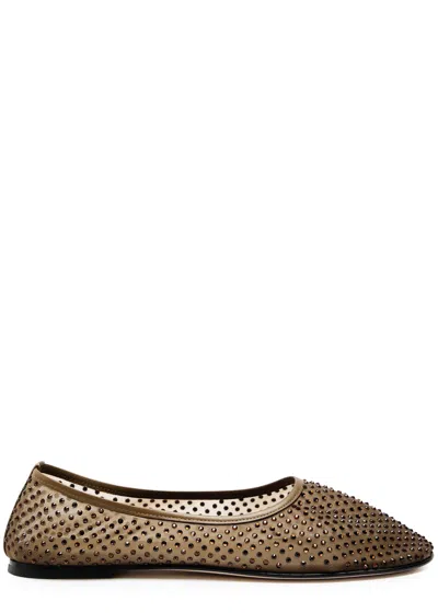 DEAR FRANCES DEAR FRANCES BALLA CRYSTAL-EMBELLISHED MESH BALLET FLATS