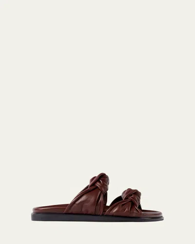 DEAR FRANCES TYE LEATHER SLIDE SANDALS