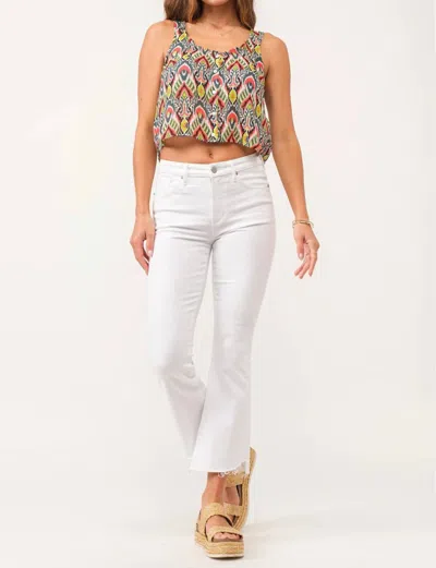 DEAR JOHN DENIM JEANNE CROP FLARE JEANS IN WHITE