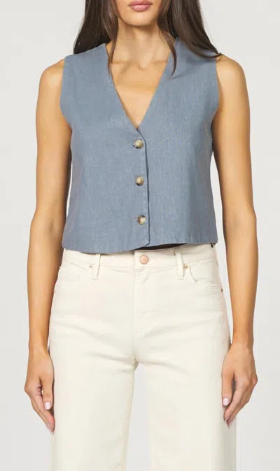 DEAR JOHN DENIM LUKE V-NECK VEST IN STORMY WEATHER