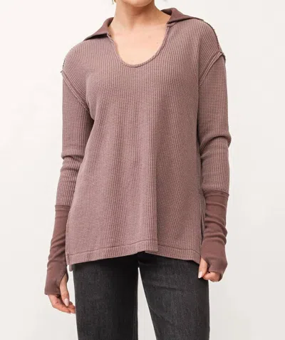 DEAR JOHN DENIM TANYA MARRON OVERSIZED TOP IN BROWN