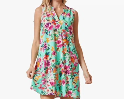 DEAR SCARLETT LIZZY TANK DRESS IN MINT FLORAL