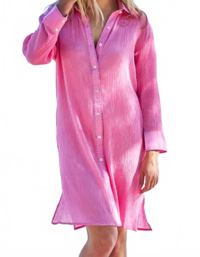 DEBBIE KATZ WOMEN'S GAUZE BUTTON DOWN SHIRT IN PINK
