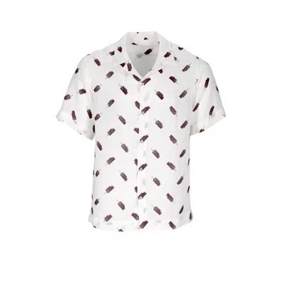 DECOFLUX HOME MEN'S LINEN WHITE SHIRT "ICE-CREAM"
