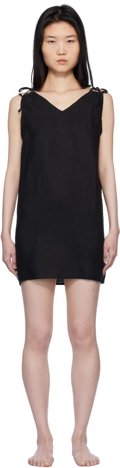 DEIJI STUDIOS BLACK LOOPED MINIDRESS