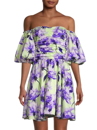 DELFI WOMEN'S DAHLIA OFF-THE-SHOULDER PUFF-SLEEVE MINIDRESS