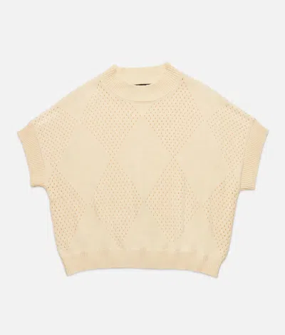 DELUC WOMEN'S NORA POINTELLE KNIT VEST IN ECRU