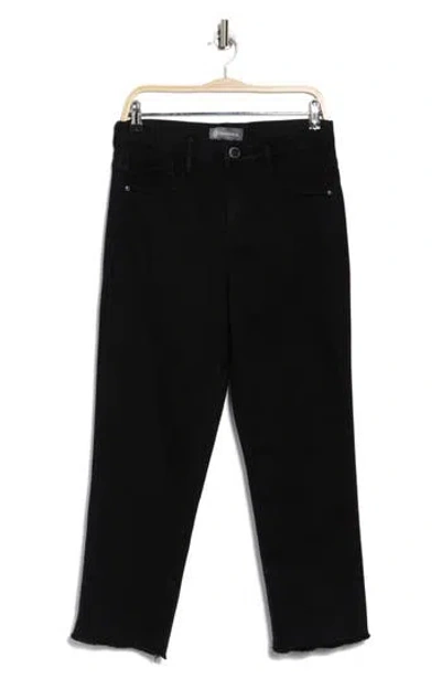 DEMOCRACY DEMOCRACY HIGH WAIST FRAY HEM CROP SLIM STRAIGHT JEANS