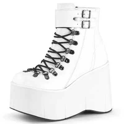 DEMONIA DEMONIA DAMEN PLATFORM SCHNÜR-BOOTIES STIEFELETTEN KERA-21 WEISS