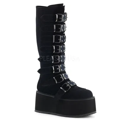 DEMONIA DEMONIA PLATEAU STIEFEL DAMNED-318 SCHWARZ SAMT