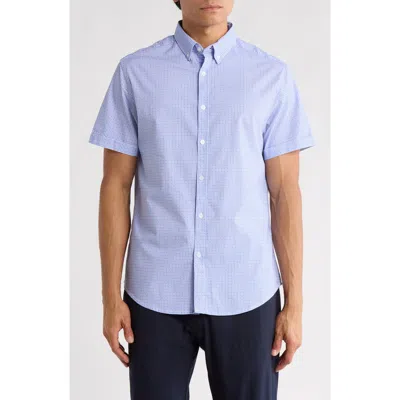 DENIM AND FLOWER DENIM AND FLOWER GINGHAM PRINT SHORT SLEEVE BUTTON-DOWN SHIRT