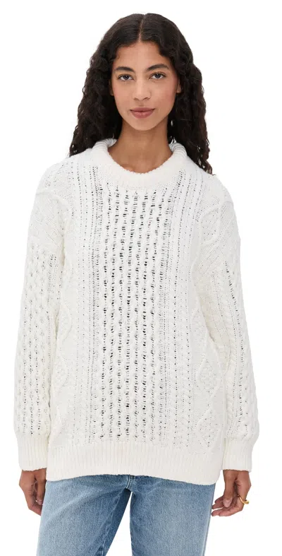 DENIMIST OVERSIZED ARAN SWEATER OFF-WHITE