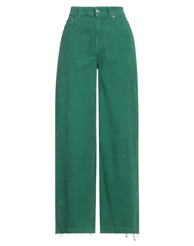 DEPARTMENT FIVE DEPARTMENT 5 WOMAN PANTS GREEN SIZE 28 COTTON, ELASTANE