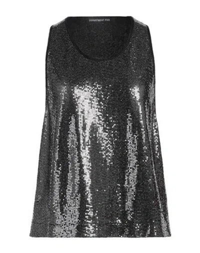 DEPARTMENT FIVE DEPARTMENT 5 WOMAN TOP BLACK SIZE M POLYAMIDE, NETTLE FIBER, ELASTANE